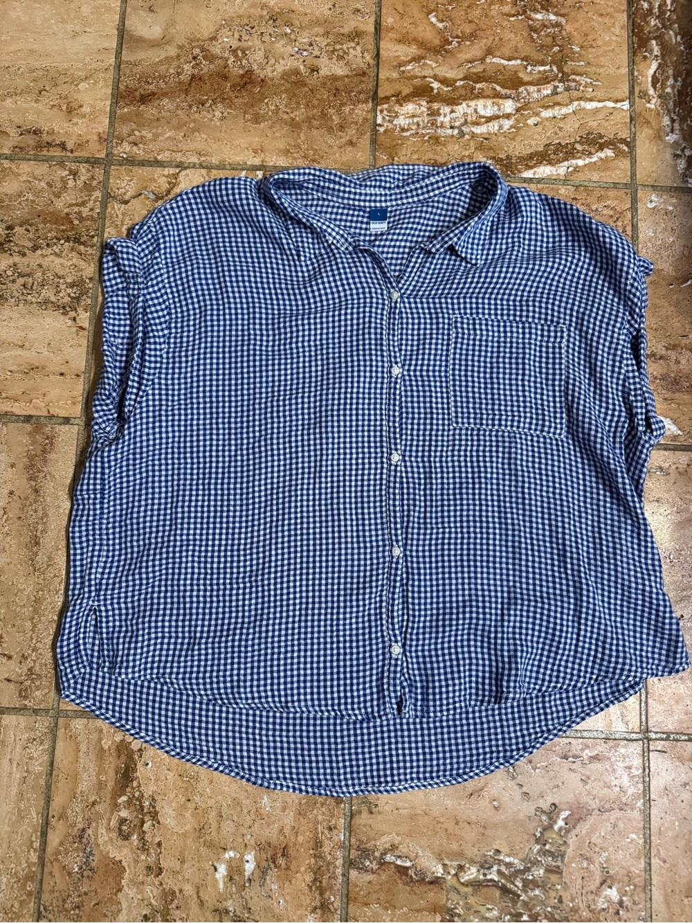 Old Navy Blue Gingham Button-Down Shirt
